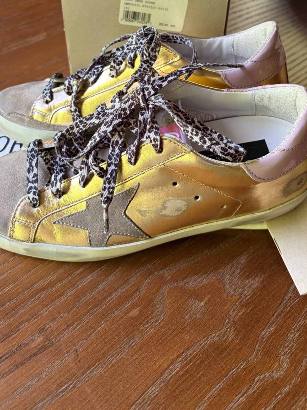 Auth EUC Golden Goose Super Star Gold Laminate Size 36 - Picture 3 of 6